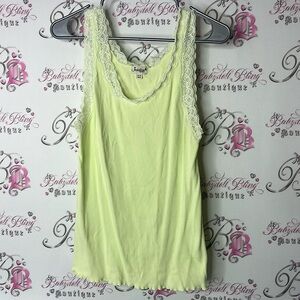 Jessica tank top lace Lacie neon bright lime Light Yellow Lace Camisole
